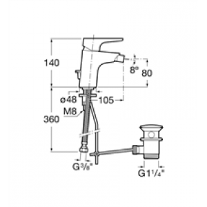 Robinet de bidet Atlas Roca