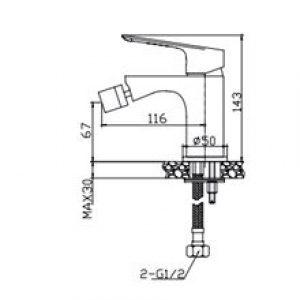 Robinet de bidet Bass de Kassandra