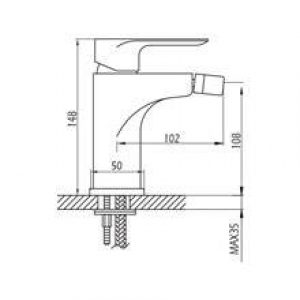 Robinet de bidet Cassio blanc de GME