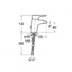 Robinet de bidet chaînette rétractable Atlas Roca