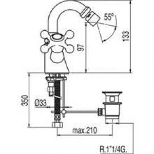 Robinet de bidet Clasic-Tres vieux laiton