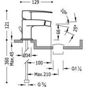Robinet de bidet Flat-Tres à poignée