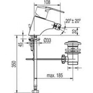 Robinet de bidet K-Tres incliné