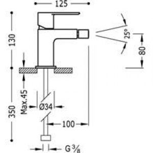 Robinet de bidet Loft-TRES avec levier