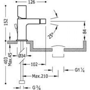 Robinet de bidet mitigeur acier PROJECT TRES
