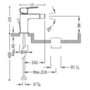 Robinet de bidet mitigeur poignée PROJECT TRES