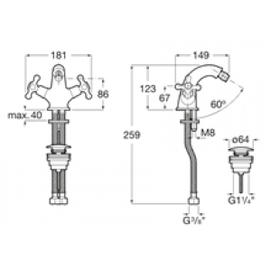 Robinet de bidet mélangeur manuel Carmen Roca
