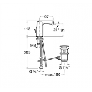 Robinet de bidet poignée latérale L90 Roca