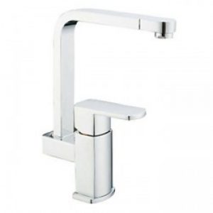 Robinet de cuisine contemporain à bec de 90° de 39 cm de hauteur