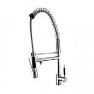 Robinet de cuisine contemporain à deux becs LED/Avec spray démontable