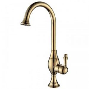 Robinet de cuisine monté fini en laiton et muni d’une seule poignée (style traditionnel)
