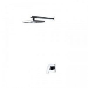 Robinet de douche avec douchette de pluie carrée