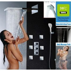 Robinet de douche avec pommeau de douche + jets de massage et de pulvérisation