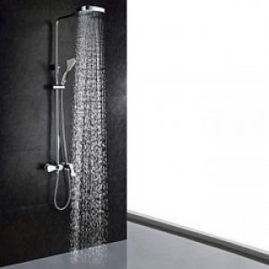 Robinet de douche chromé de style contemporain + douchette