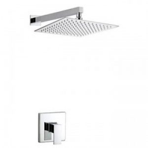 Robinet de douche contemporain avec tête de douche carrée 10″