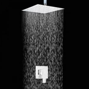 Robinet de douche contemporain avec tête de douche en pluie carrée 8″