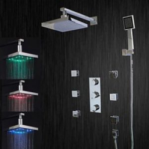 Robinet de douche en Chrome avec fonction LED et jets d’eau