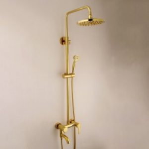 Robinet de douche en Ti-PVD et douchette de pulvérisation