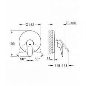 Robinet de douche encastré avec levier plein…