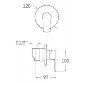 Robinet de douche encastré Sinua SEVEN
