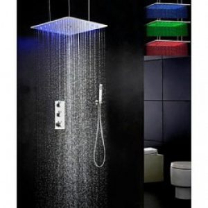 Robinet de douche thermostatique 20″ avec différentes sortie d’eau (pulvérisation, pluie, atomisation)
