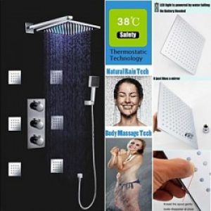 Robinet de douche thermostatique avec 7 couleurs de précipitations