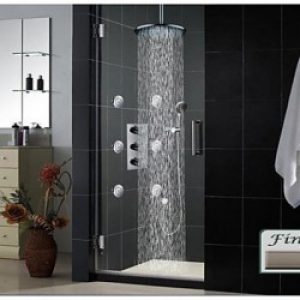 Robinet de douche thermostatique avec douchette de pluie, pommeaux de douche et jets d’eau massant