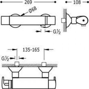 Robinet de douche thermostatique BASIC Tres