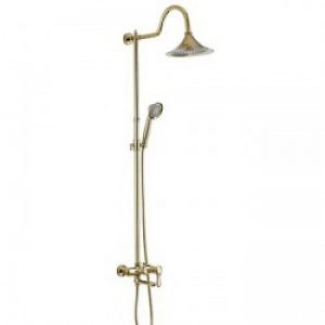 Robinet de douche vintage finition Ti-PVD avec tête de douche et douchette