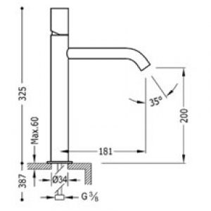 Robinet de lavabo Acier M TUB TRES STUDY