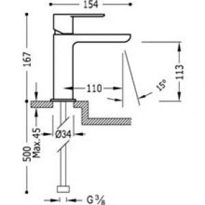 Robinet de lavabo Acier S TRES LOFT