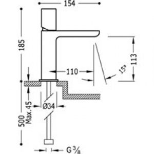 Robinet de lavabo Acier S TUB TRES LOFT