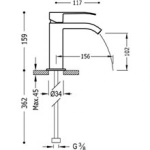 Robinet de lavabo Acier TRES S CUADRO