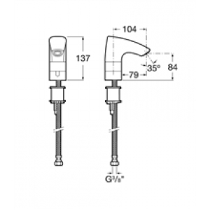 Robinet de lavabo alimentation réseau M3 Roca