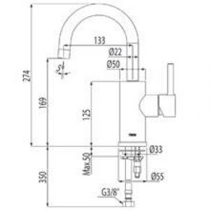 Robinet de lavabo Alplus 27,4cm de haut avec…