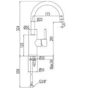Robinet de lavabo Alplus 32,4cm de haut avec…