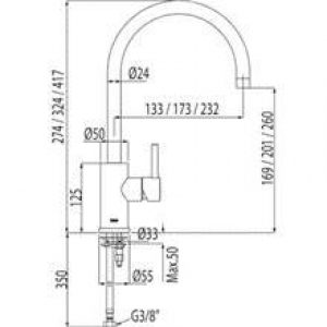 Robinet de lavabo Alplus 41,7cm de haut avec…
