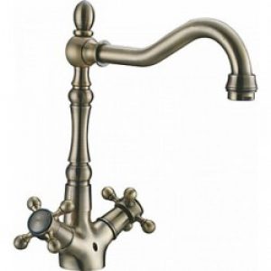 Robinet de lavabo antique avec entraxe fini cuivre