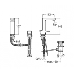 Robinet de lavabo avec poignée détachée L90 Roca