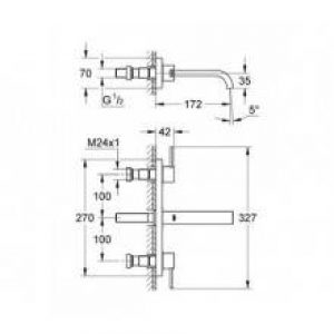 Robinet de lavabo batterie murale S Grohe Allure