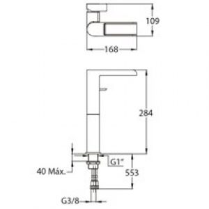 Robinet de lavabo bec haut Formentera Teka…