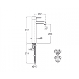 Robinet de lavabo bec haut Lanta Roca