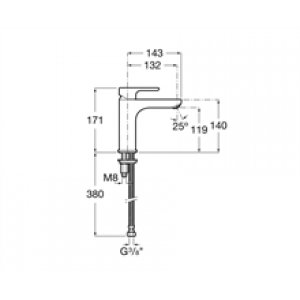 Robinet de lavabo bec mezzo L20 Roca