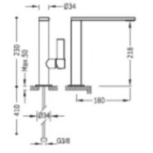 Robinet de lavabo blanc bec moyen PROJECT TRES