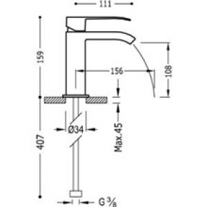 Robinet de lavabo Blanc de cascade ouverte TRES…