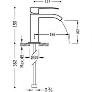 Robinet de lavabo blanc TRES S CUADRO