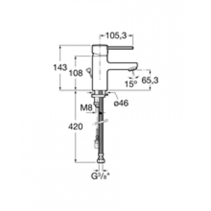 Robinet de lavabo chainette rétractable Targa Roca