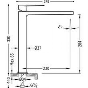 Robinet de lavabo Class bec long avec poignée