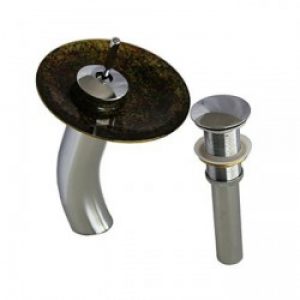 Robinet de lavabo contemporain à bec circulaire en verre marron