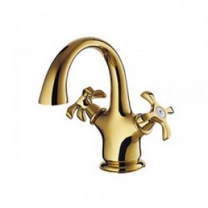 Robinet de lavabo contemporain installation 3 trous finition Ti-PVD